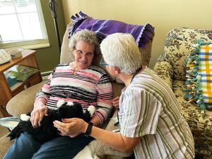 Even robotic cats are good therapy in our memory care. 